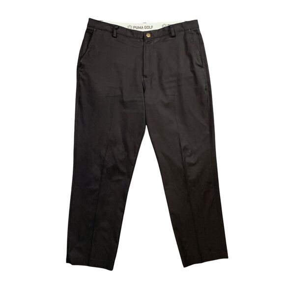 Puma Golf Pants Mens 36 Black Stretch Pounce Flat Front Performance Trousers - Picture 1 of 14